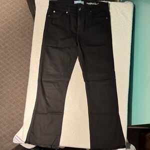 7 For All Mankind Black Cropped Bootcut Jeans - Stretchy